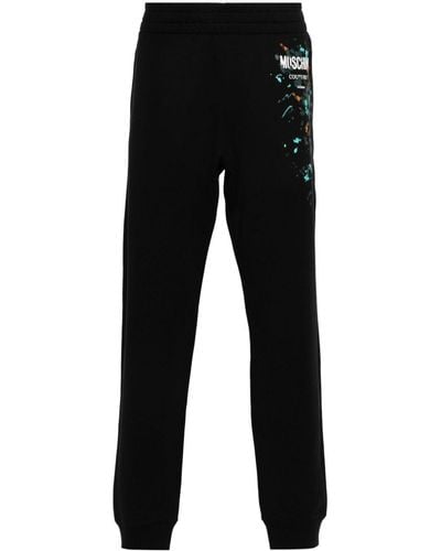 Moschino Logo-print Cotton Track Pants - Black