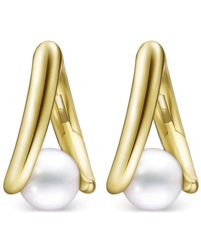 Tasaki 18kt Yellow Gold Collection Line Danger Fang Pearl Earrings - Metallic