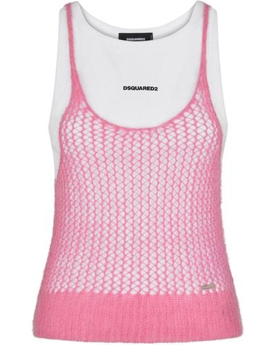 DSquared² Layered Logo-print Tank Top - Pink