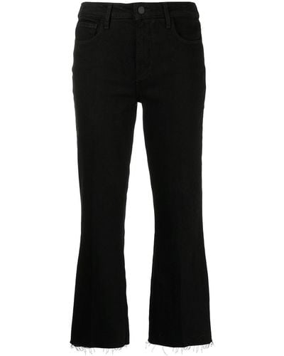 L'Agence Cropped Straight-leg Trousers - Black