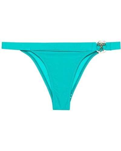 Moschino Bikinihöschen mit Logo-Schild - Blau