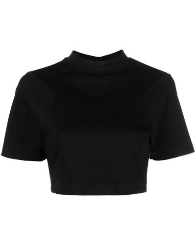 CROPPED MOCK NECK TOP - Black