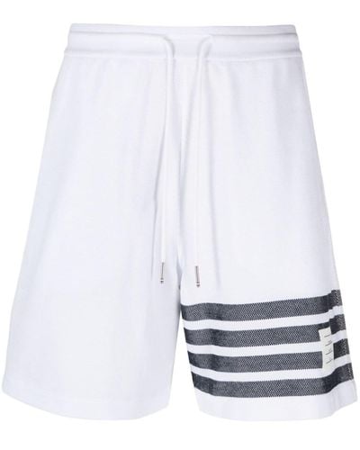 Thom Browne Pikee-Shorts mit 4-Streifen-Logo - Weiß