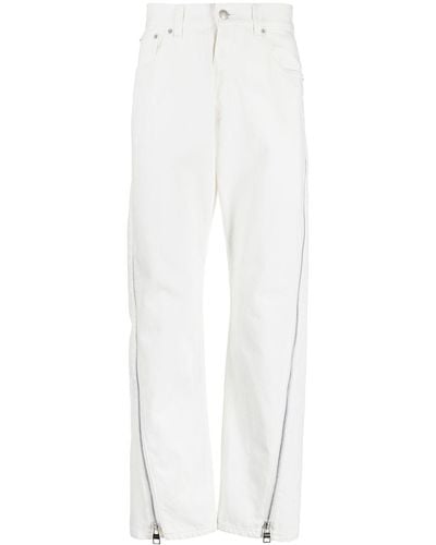 Alexander McQueen Jean à détails de zips - Blanc