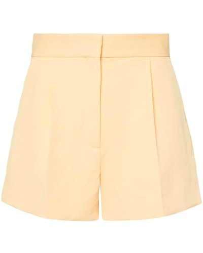 Sandro Pleated Cotton Tailored Shorts - Natural