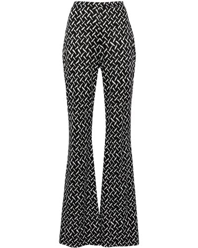 Diane von Furstenberg Brooklyn high-waisted flared trousers - Negro