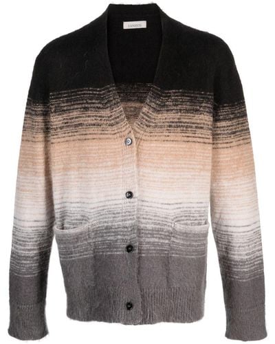 Laneus Cardigan mit abstraktem Print - Schwarz