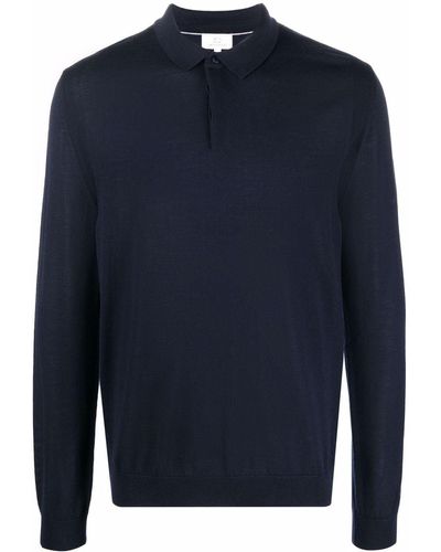 Woolrich Fijngebreid Poloshirt - Blauw