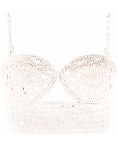 Magda Butrym Knitted Crop Top - White
