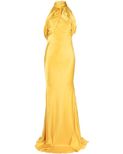 Rachel Gilbert Sleeveless Silk Dress - Yellow