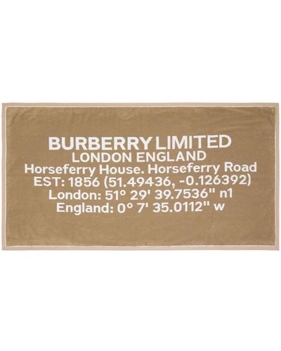 Burberry Asciugamano Horseferry con stampa - Neutro