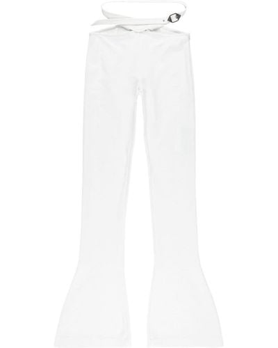 The Attico Cut-out Buckle-fastening Flared Pants - White
