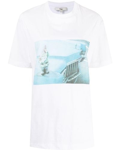 Tibi Photograph-print Cotton T-shirt - White