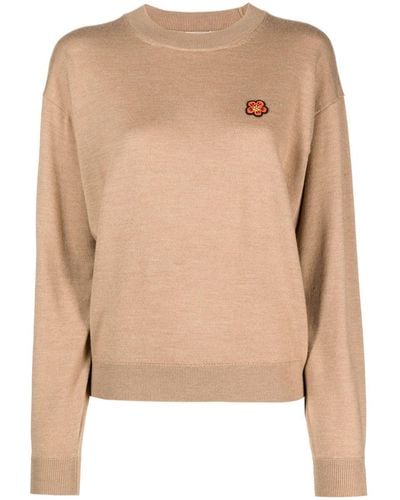 KENZO Pullover mit Boke Flower-Patch - Natur