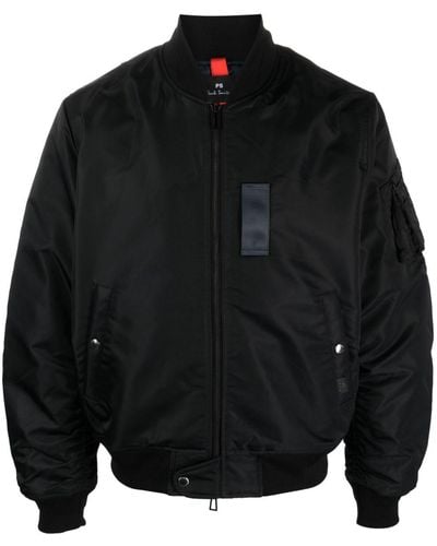 PS by Paul Smith Zip-up Padded Bomber Jacket - Black