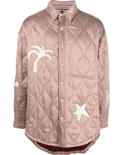 Palm Angels GIACCA-CAMICIA LIFE IS PALM TRAPUNTATA - Rosa