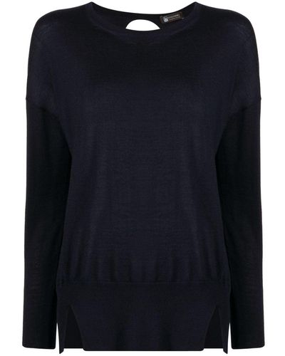 Colombo Open-back Fine-knit Jumper - Blue