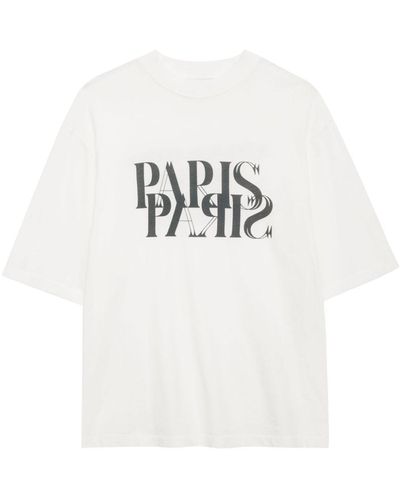 Anine Bing T-shirt Met Print - Wit