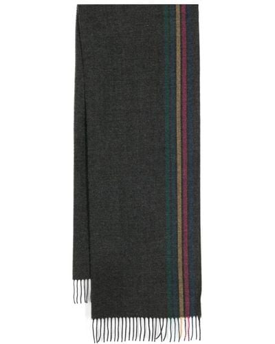 PS by Paul Smith Sports Stripe Fringed Scarf - Black