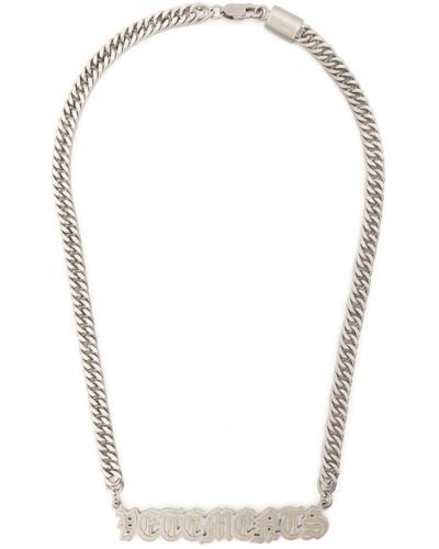 Vetements Silver Snuff Necklace in Metallic for Men