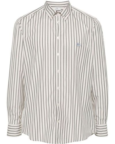 Etro Pegaso-motif Striped Shirt - White
