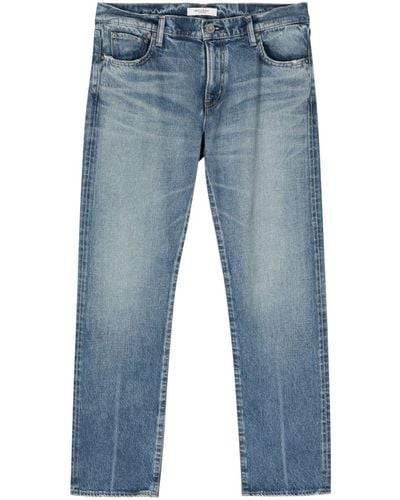Moussy Tief sitzende Straight-Leg-Jeans - Blau
