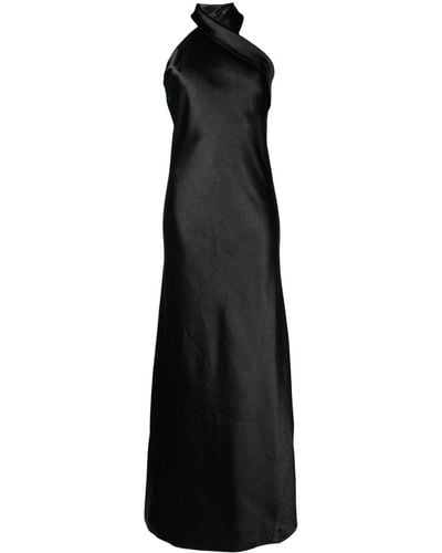 Galvan London Pandora ホルターネック サテンイブニングドレス - ブラック