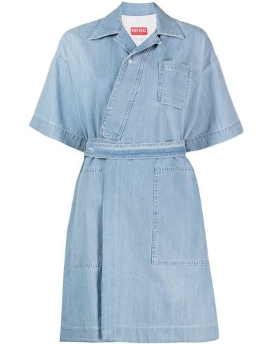 KENZO Denim Short Dress - Blue