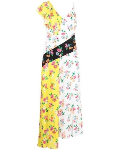 MSGM Vestido midi con estampado floral - Metálico