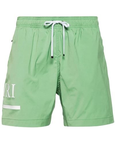 Amiri Ma Bar Logo-print Swim Shorts - Green