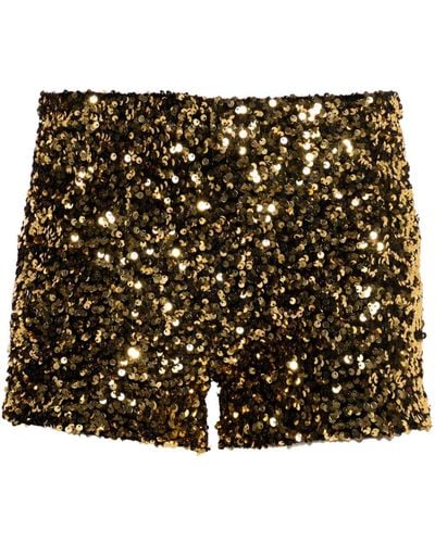Styland Mid-rise Sequined Shorts - Metallic