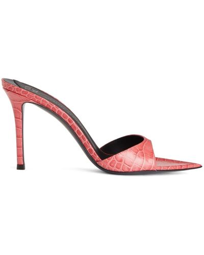 Giuseppe Zanotti Intriigo Snakeskin-effect Leather Mules - Pink