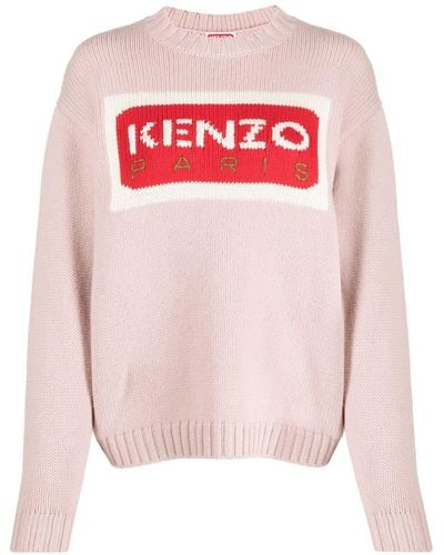 KENZO Pullover mit Intarsien-Logo - Pink