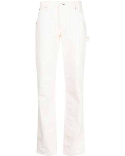 Rag & Bone Strap-detail Straight-leg Jeans - White