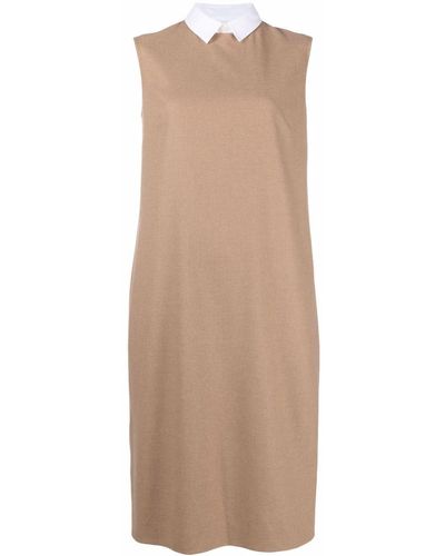Ralph Lauren Collection Kleid mit abnehmbarem Kragen - Natur