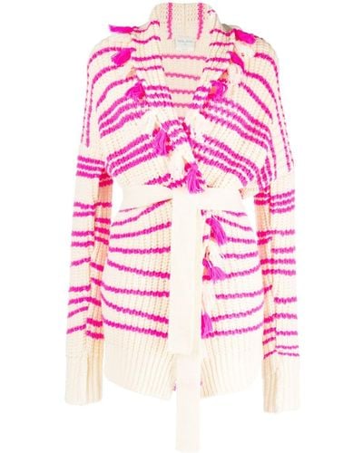 Forte Forte Tied-waist Ribbed Cardigan - Pink