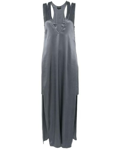 Giorgio Armani Layered Silk Maxi Dress - Grey