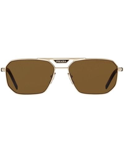 Prada Symbole Pilot-frame Sunglasses - Brown