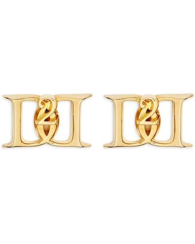 DSquared² Logo-plaque Stud Earrings - Metallic