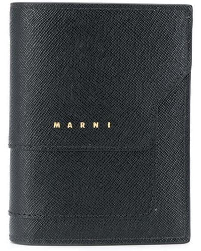 Marni Logo-print Leather Bi-fold Wallet - Black