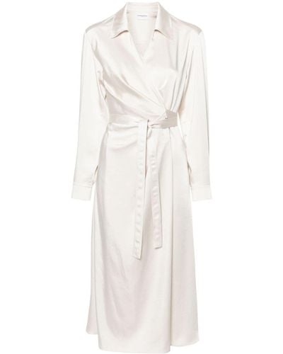 Claudie Pierlot Robe mi-longue à taille nouée - Blanc