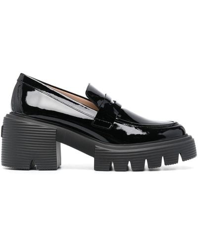 Stuart Weitzman Soho Loafers Van Lakleer - Zwart