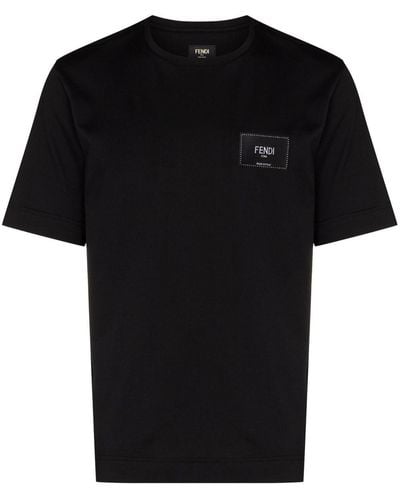 Fendi Logo-patch Short-sleeve T-shirt - Black