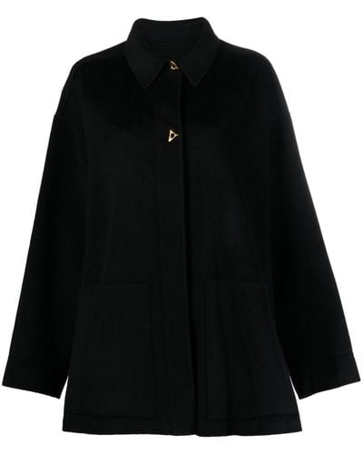Aeron Wool-blend Cape Coat - Black