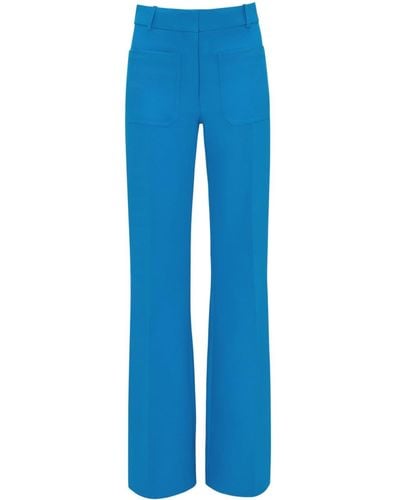 Victoria Beckham Pantalon de costume Alina à taille mi-haute - Bleu