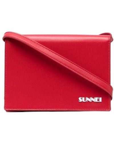 Sunnei Logo-print Satchel Bag - Red