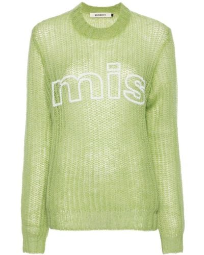 MISBHV Logo-print brushed jumper - Vert
