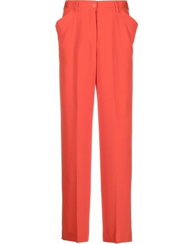 Iceberg Logo Waistband-detail Pleated Trousers - Red