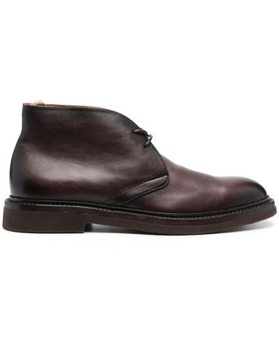 Officine Creative Dude lace-up leather boots - Marrone