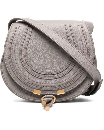Chloé Small Marcie Saddle Bag - Grey